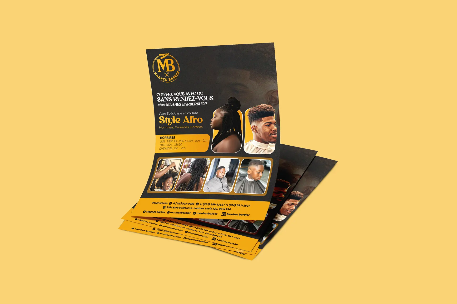 Branding et design social media pour Maahes Barber